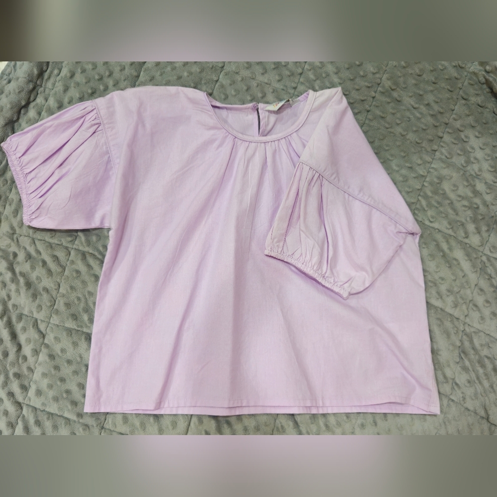 Compañia Fantastica Lavender Lilac Puff Sleeve Blouse - Med